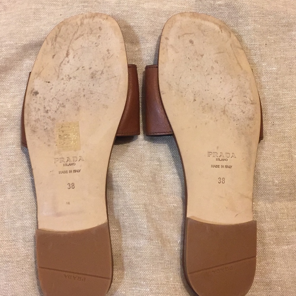 Prada logo slides sandals like new condition 38 - Picture 2 of 5